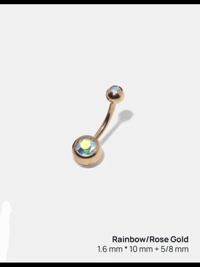 Rose Gold Rainbow Navel Ring - Women Jewelry